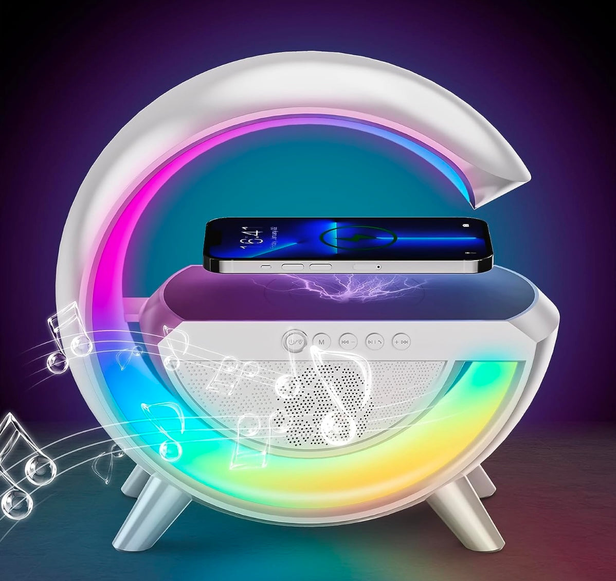 G -SHAPE LED Wirless Charging Speaker Lamp