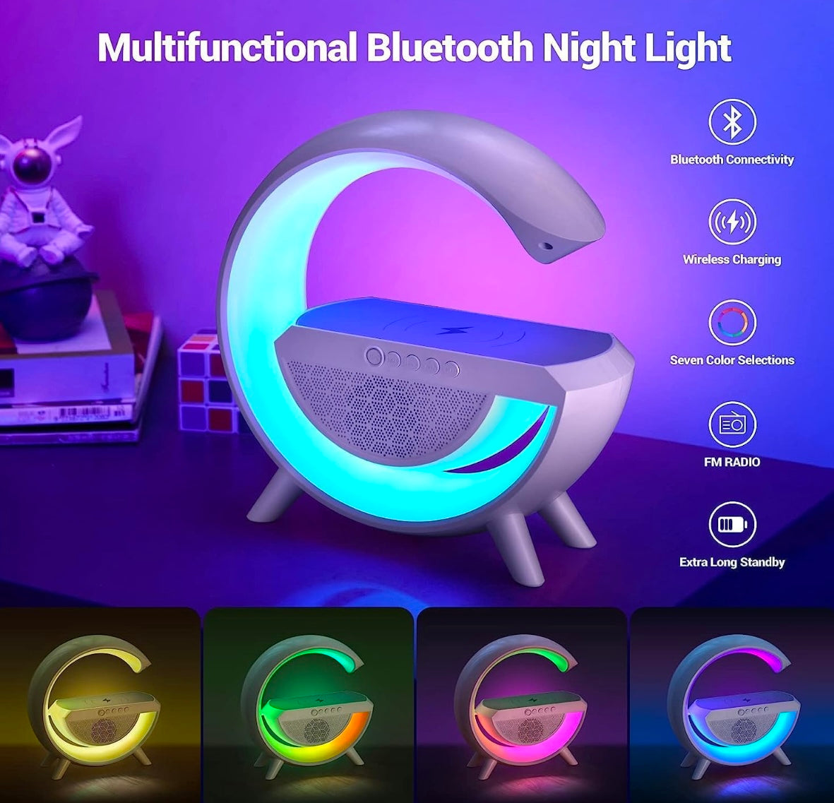 G -SHAPE LED Wirless Charging Speaker Lamp