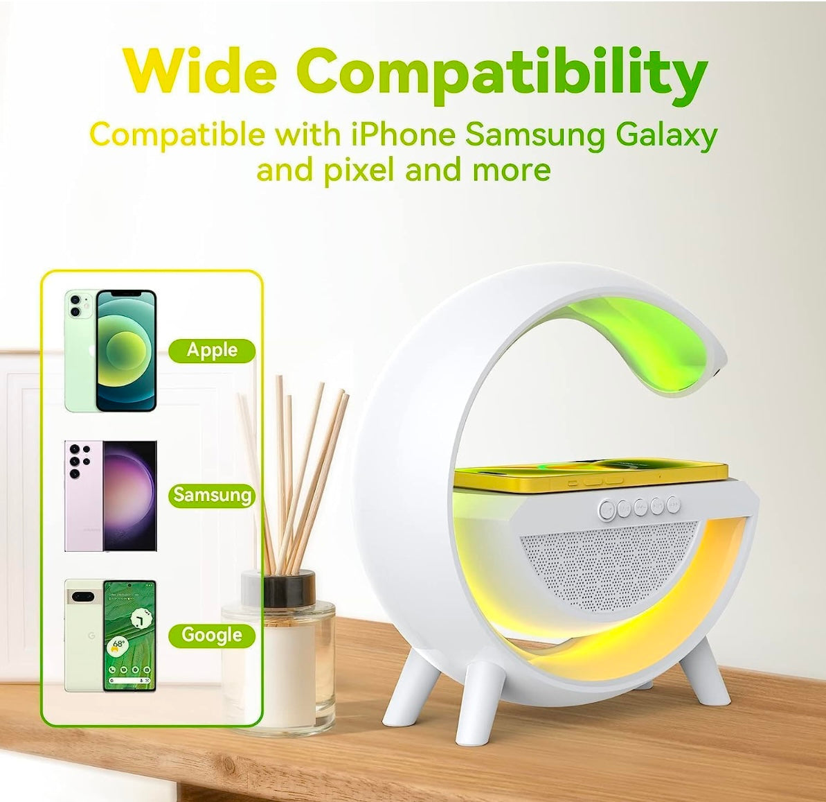 G -SHAPE LED Wirless Charging Speaker Lamp