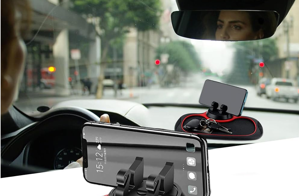 Car Mobile Phone Holder Stand with Dashboard Mat Anti Slip Dashboard